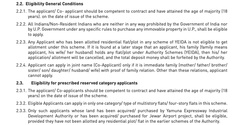 YEIDA General Category Eligibility