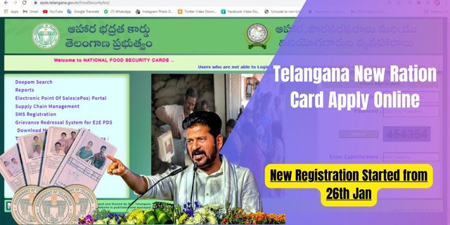 Telangana New Ration Card Apply Online