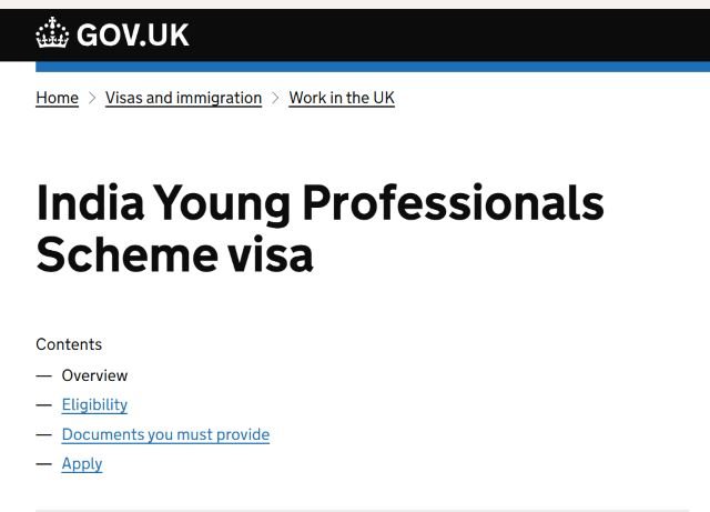 Youth Mobility Visa UK India Ballot Portal